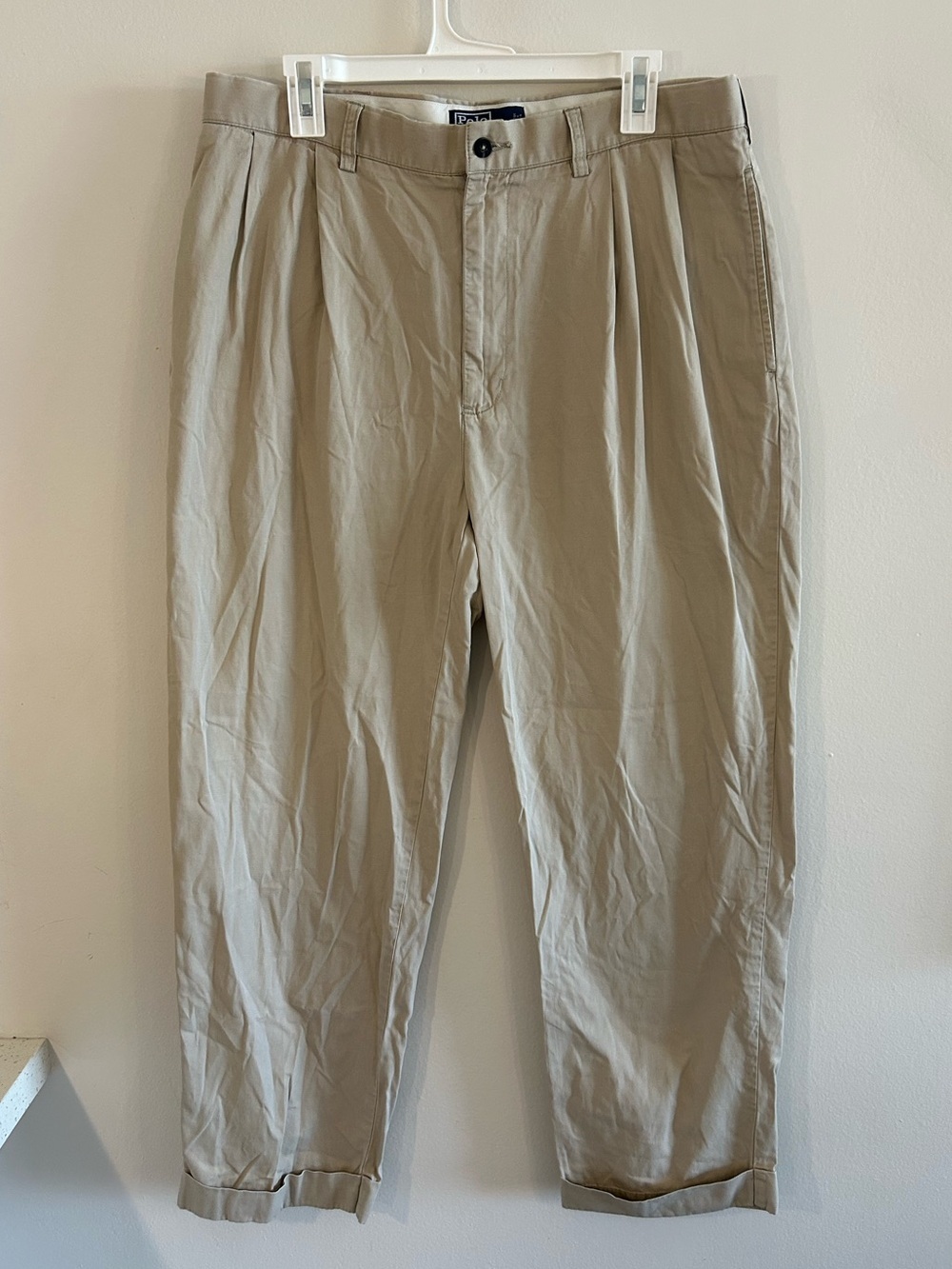 Polo Ralph Lauren Pants Mens 36x30 Khaki Hammond Pant Pleated Chino